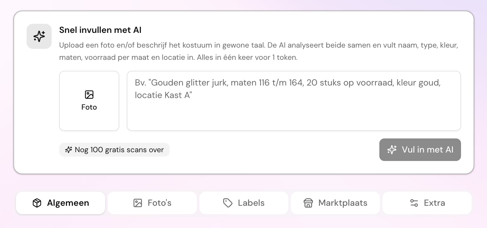 Nieuw in DanceVault: AI-fotoscan voor je kostuuminventaris
